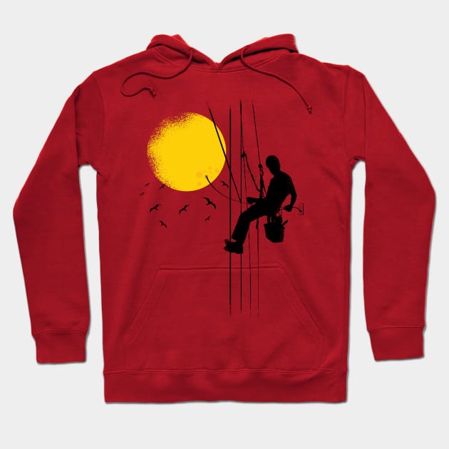 Worker Plugging The Sun Hoodie by LR_Collections